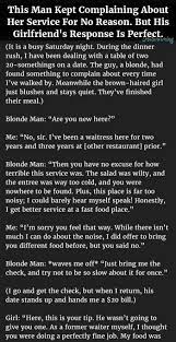 Guy Kept Complaining About Her Service For No Reason But His Girlfriend S Response Is Perfect Funny Long Jokes Mom Jokes Boss Humor