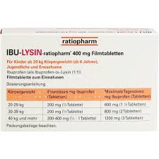 Ibu Lysin Ratiopharm 400 Mg Filmtabletten Von Ratiopharm Gmbh Wolfs Apotheke Bredstedt