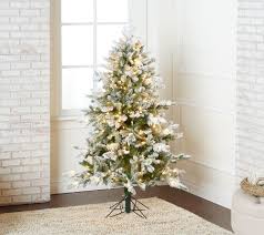 Like a soft blanket of snow under midnight stars, our aspen pine flocked tree perfectly imitates winter's most magic touch. 5 Snow Tipped Led Aspen Christmas Tree By Valerie Qvc Com