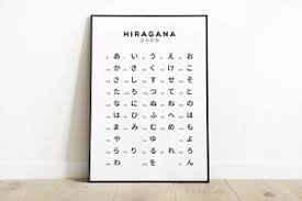 details about hiragana chart print japanese alphabet chart poster japan wall art a4 a3