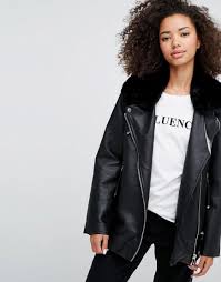 Pull Bear Faux Fur Collar Aviator Jacket Black Fur Collar Leather Jacket Aviator Jackets Latest Fashion Clothes