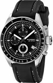 This decker watch also features a chronograph movement on a stainless steel bracelet. Men S Black Fossil Decker Chronograph Watch Ch2573