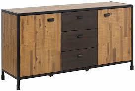 Vidaxl eiche massiv küchenschrank sideboard kommode anrichte beistellschrank. Sideboard Simon 150 Cm Breite Aus Akazie In Natur Schwarz Loft24 De