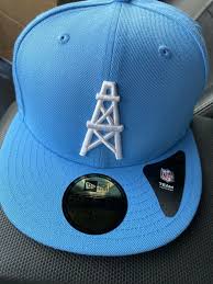 The lids oilers pro shop has all the authentic houston oilers jerseys, hats, tees, apparel and more. Houston Oilers Nfl Titans New Era Baby Blue 59fifty 7 5 8 Fitted Hat New Sportscards Com