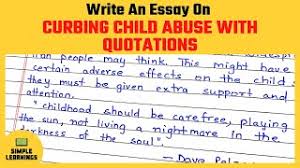 Maybe you would like to learn more about one of these? Curbing Child Abuse With Quotation Essay In English Smart Syllabus Essay Youtube