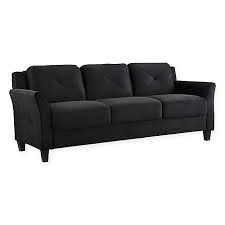 Black bonded leather sectional sofa. Genova Microfiber Sofa In Black Bed Bath Beyond