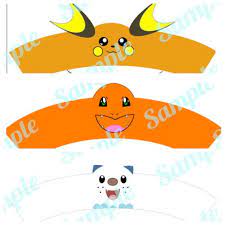 Pokemon 12 Design Pokeball Pikachu Froakie Fennekin Charmander Jigglypuff Snorlax Flareon Bulbasaur Cupcake Wrapper Digital File You Print Pokemon Pikachu Diy Printables