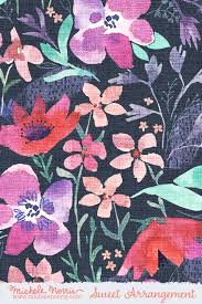 Getting a design on dark fabric poses challenges. Colorful Fabrics Digitally Printed By Spoonflower Sweet Arrangement Dark Floral Dark Floral Floral Fabric Fabric