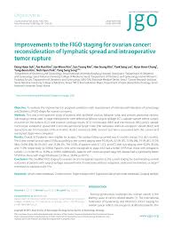 (changes are in italics.) stage i: Pdf Improvements To The Figo Staging For Ovarian Cancer Reconsideration Of Lymphatic Spread And Intraoperative Tumor Rupture