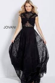 Jovani M54822 Black Long Flowy Sheer Cap Sleeve Lace Dress Cap Sleeve Lace Dress Black Lace Dress Long Lace Burgundy Dress