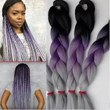 Black And Blonde Ombre Braiding Hair Purple Ombre Braiding Hair 100g 10pcs Crochet Braids Hair Extension 24in Braid In Hair Extensions Goddess Braids Hairstyles Braided Hairstyles For Black Women