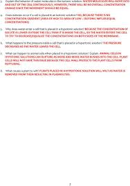 Why do raisins swell when kept in hypotonic solution. Cell Membrane Tonicity Worksheet Pdf Free Download