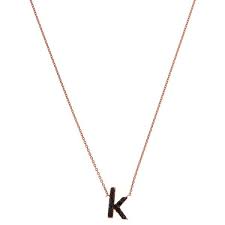 Kc Designs Rose Gold Black Diamond Letter K Necklace Rose Gold Black Diamond Black Diamond Necklace Rose Gold Initial Necklace