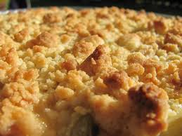 10 min avant la fin de la cuisson, parsemez la tarte d'amandes effilées. Tarte Crumble Pomme Rhubarbe