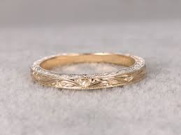Antique Wedding Band Solid 14k Yellow Gold Filigree Flower Annivesary Ring Antique Wedding Rings Antique Wedding Bands Filigree Wedding Band