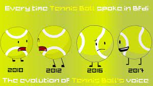 Every time tennis ball spoke in Bfdi [Evolution of Tennis Ball's voice] -  YouTube