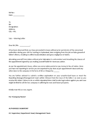 Absenteeism warning letter for absent without approval. Warning Letter For Absence Without Information