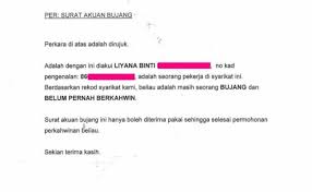Adalah dengan ini diakui bahawasanya xxxxxxxxx, no kad pengenalan; Contoh Surat Akuan Bujang Bagi Perempuan Contoh Surat Cute766