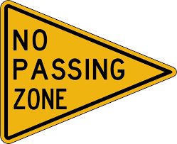 Construction signs or yield signs. Signs