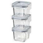Food container with lid, square/glass6 oz (180 ml) Ikea 365+