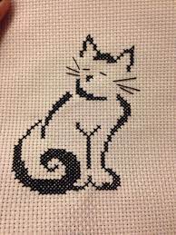 Model stitched on 28 ct. Kitty Cross Stitch Cross Stitch Beginner Cat Cross Stitch Cat Cross Stitch Pattern