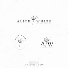 Vintage Dandelion Logo Floral Logo Feminine Fashion Logo Premade Hand Drawn Logo Design Blog Branding Kit Boutique Shop Boho Style Hand Drawn Logo Design Logo Design Blog Branding Kit