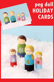 Make your own holiday cards. Make Your Own Peg Doll Family Holiday Cards Unique Christmas Cards