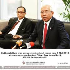 Teka teki bilakah tarikh mengundi pru 14 akan diketahui tidak lama lagi susulan pembubaran parlimen pada hari sabtu, 7 april 2018. 9 Mei Cuti Peristiwa Jom Turun Mengundi