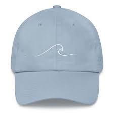 Embroidered Dad Hat Beach Waves Hat Unstructured Hat Wave Baseball Cap Dad Hat Vintage Sun Wave Embroidery Embroidery Waves Simple Wave Embroidery Simple