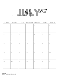 Printable cute january 2021 calendar designs free download. Free Printable July 2021 Calendar Customize Online
