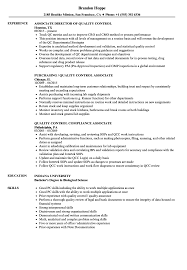 Learn to write a crazy effective resume objective with this simple framework (including 10+ examples and templates you can steal for your own resume!). Quality Control Associate Resume Samples Velvet Jobs