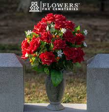 Placing artificial cemetery flowers on a loved one's grave is as honorable as using live plants. Flowers For Cemeteries Cemetery Flowers Artificial Flowers Seasonal Flowers