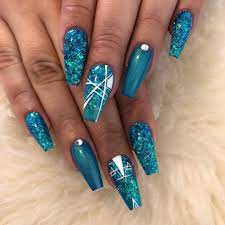 See more ideas about nail designs, nail art designs, nail art. Beautiful Autumn Nail Art Design To Try This Autumn Teal On Long Coffin Nails Autumn Nails Teal Nail Teal Nails Coffin Nails Designs Winter Nails Acrylic