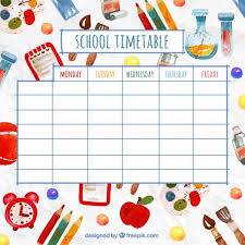 download funny school timetable with watercolor elements for free school timetable timetable design chart school