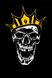 Accessory for ceremonial, festive costume. White Skull In Gold Crown On Black Background Download Free Vectors Clipart Graphics Vector Art