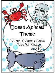 Ocean Animals Theme Journal Writing Notebook Papers Science Journal Cover Journal Covers Animal Theme