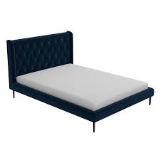 Great quality 4ft small double beds. Amara Small Double Bed Frame In Navy Blue Velvet With Quilted Headboard Furniture123