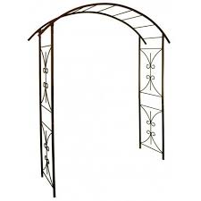 Pour Des Allees Encore Plus Belles Cette Arche De Jardin Double Volute En Acier De Couleur Fer Vieilli Est Un Sup Arche Jardin Plante Grimpante Jardins