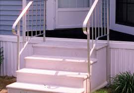 Mobile home steps are typically part of a bigger porch, but can just lead up to a small platform or the front door itself. Exterior Stairs For Mobile Homes Mobile Homes Ideas
