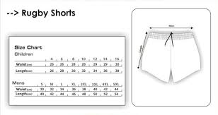 Men Rugby Short Size Chart Fifth Gear International