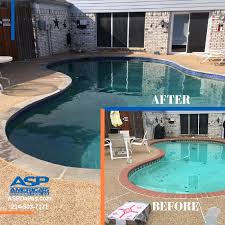 Decks pool coping, and siding walls are made of. Remove Old Dated Brick Coping And Replace It With New Natural Stone Pool Renovation Backyard Pool Designs Pool Remodel