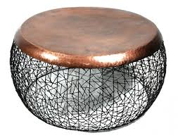 Round Metal Copper Drum Coffee Table Copper Coffee Table Drum Coffee Table Round Coffee Table Living Room