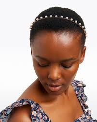 Draper James Studded Pearl Headband in Black