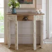 Shabby Chic White Half Moon Console Table With Drawers Hogar