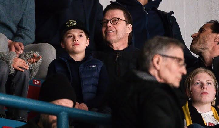 Prince Daniel, Estelle and Oscar Attend Hockey Game at Hovet Arena