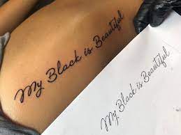 A beautiful arabic tattoo design with the word. Art On Instagram Everyone Tag Amandlasponsored My Black Is Beautiful My Blackness Does Not Inhibit Black Girls With Tattoos Inspirational Tattoos Tattoos