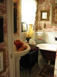 Black And White Toile Wallpaper Bathroom Daisy Cottage French Country Bathroom Vintage Bathrooms Red Toile