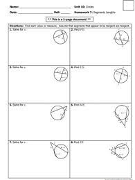 Correct the practice exercise using the answers below. Date Name Unit 10 Circles Bell Homework 7 Chegg Com