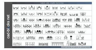 Tables and chairs free cad drawings. Furniture Cad Blocks Tables In Elevation View