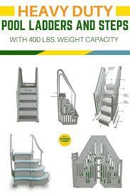 Durable Heavy Duty Pool Ladders And Steps For Your Above Ground Pools Different Styles Different Brands All Made With Safet Pool Ladder Portable Pools Pool